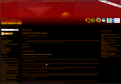 Screenshot of the old Baudizm blog